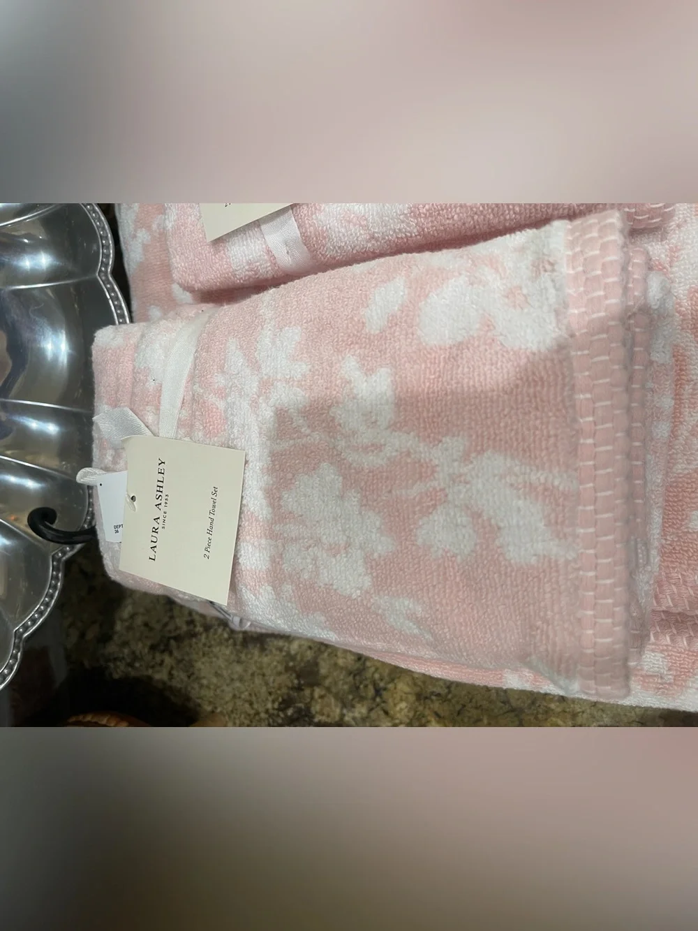 Laura Ashley RYE FLOWERS Reversible Towels Bundle - bath, hand & finger  -NEW!